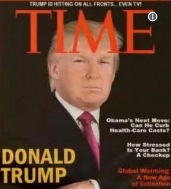 Dette magasincoveret henger ved flere av Trumps golfbaner. Problemet er at det har aldri vært på trykk